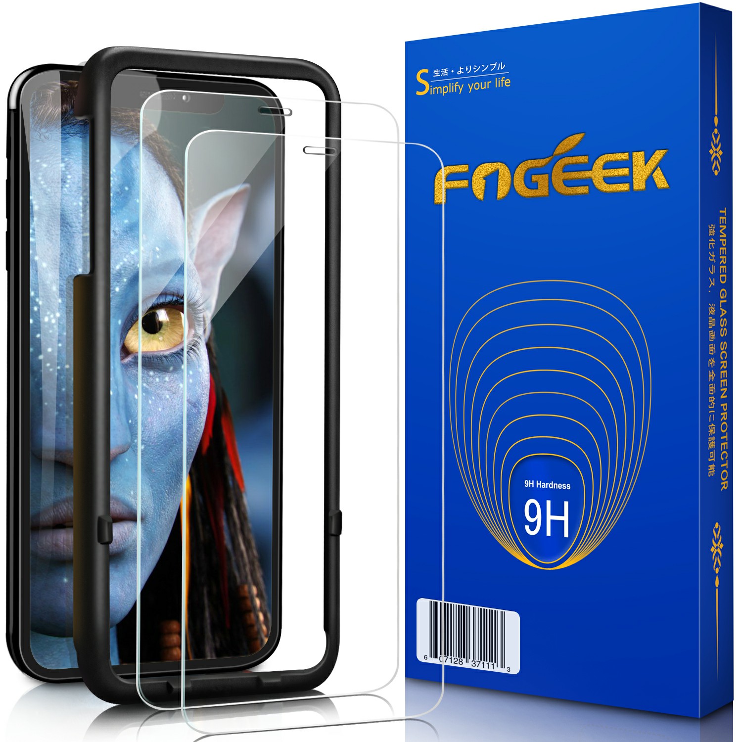 FOGEEK iPhone XS MAX Screen Protector, 0.33mm 9H Tempered Glass for iPhone Xs Max, Anti-Fingerprint & Scratch Resistant，UPC 607128371113